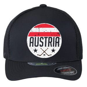 Austria Ice Hockey Flag Jersey Supporter Austrian Fan Gift Flexfit Unipanel Trucker Cap