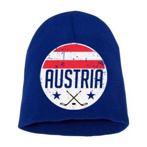 Austria Ice Hockey Flag Jersey Supporter Austrian Fan Gift Short Acrylic Beanie