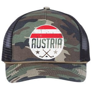 Austria Ice Hockey Flag Jersey Supporter Austrian Fan Gift Retro Rope Trucker Hat Cap