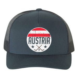 Austria Ice Hockey Flag Jersey Supporter Austrian Fan Gift Yupoong Adult 5-Panel Trucker Hat