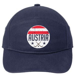 Austria Ice Hockey Flag Jersey Supporter Austrian Fan Gift 7-Panel Snapback Hat