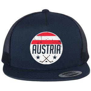 Austria Ice Hockey Flag Jersey Supporter Austrian Fan Gift Flat Bill Trucker Hat