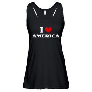 America I Heart America Souvenir I Love America Ladies Essential Flowy Tank