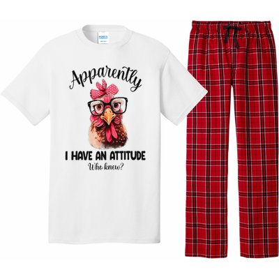 Apparently I Have An Attitude Who Knew Funny Chicken Pajama Set