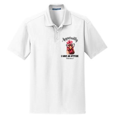 Apparently I Have An Attitude Who Knew Funny Chicken Dry Zone Grid Polo