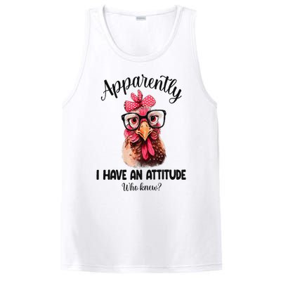 Apparently I Have An Attitude Who Knew Funny Chicken PosiCharge Competitor Tank