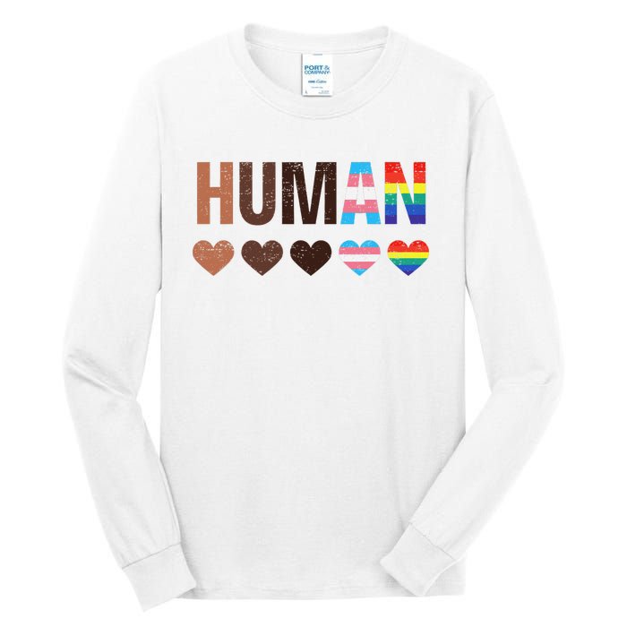 All Inclusive Hearts Blm Racial Justice Human Equality Top Tall Long Sleeve T-Shirt