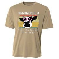 Apparently I Have An Attitude Who Knew Funny Cow Retro Meme Cooling Performance Crew T-Shirt