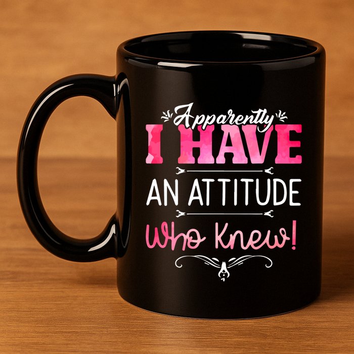 Apparently I Have An Attitude Who Knew Funny Sarcastic Gift 11oz C Handle Ceramic Mug