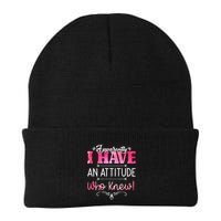 Apparently I Have An Attitude Who Knew Funny Sarcastic Gift Beanie