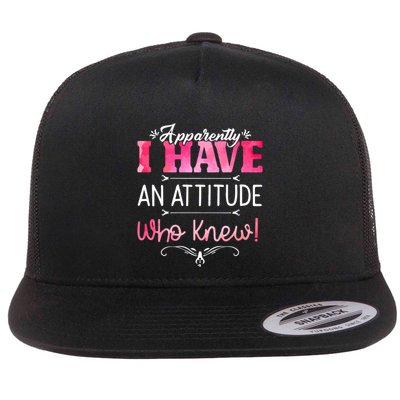 Apparently I Have An Attitude Who Knew Funny Sarcastic Gift Flatbill Hat