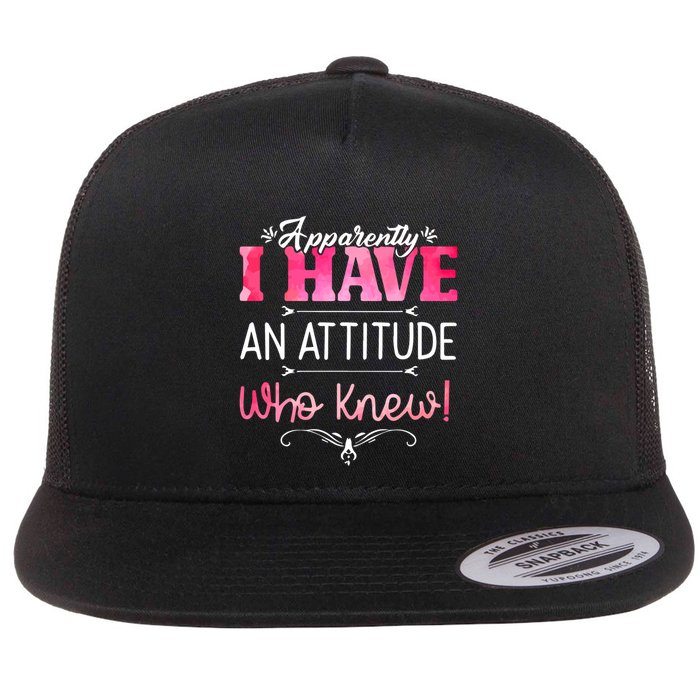 Apparently I Have An Attitude Who Knew Funny Sarcastic Gift Flatbill Hat