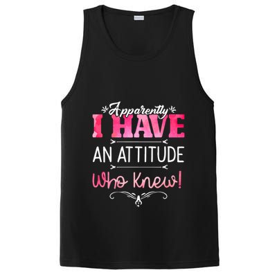 Apparently I Have An Attitude Who Knew Funny Sarcastic Gift PosiCharge Competitor Tank