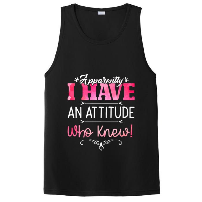 Apparently I Have An Attitude Who Knew Funny Sarcastic Gift PosiCharge Competitor Tank