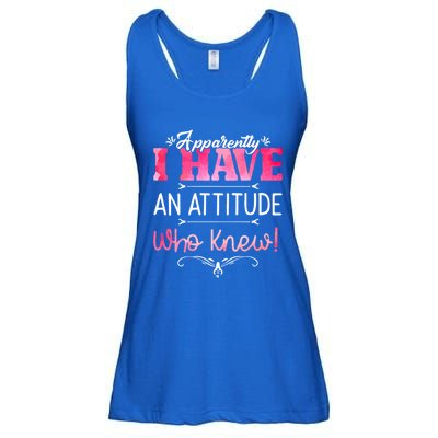 Apparently I Have An Attitude Who Knew Funny Sarcastic Gift Ladies Essential Flowy Tank