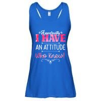 Apparently I Have An Attitude Who Knew Funny Sarcastic Gift Ladies Essential Flowy Tank