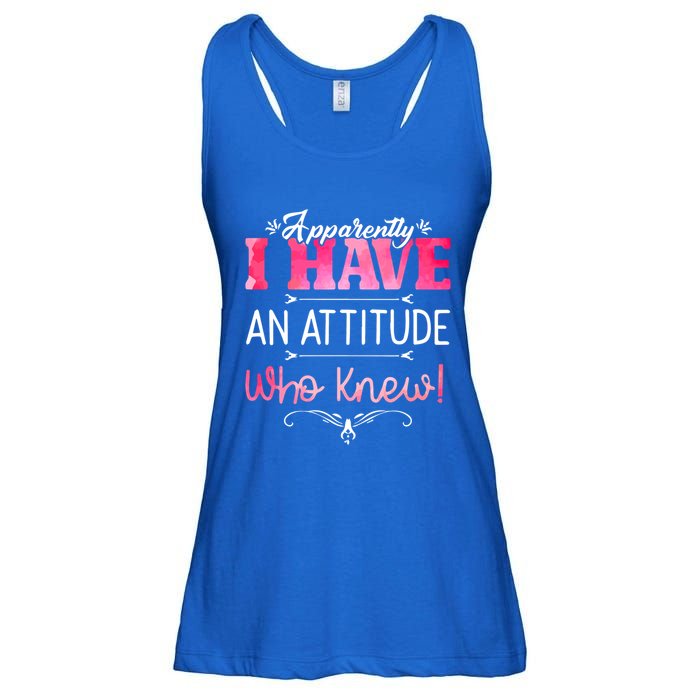 Apparently I Have An Attitude Who Knew Funny Sarcastic Gift Ladies Essential Flowy Tank