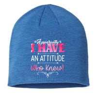 Apparently I Have An Attitude Who Knew Funny Sarcastic Gift Sustainable Beanie