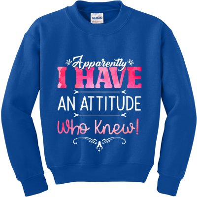 Apparently I Have An Attitude Who Knew Funny Sarcastic Gift Kids Sweatshirt