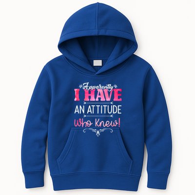 Apparently I Have An Attitude Who Knew Funny Sarcastic Gift Kids Hoodie