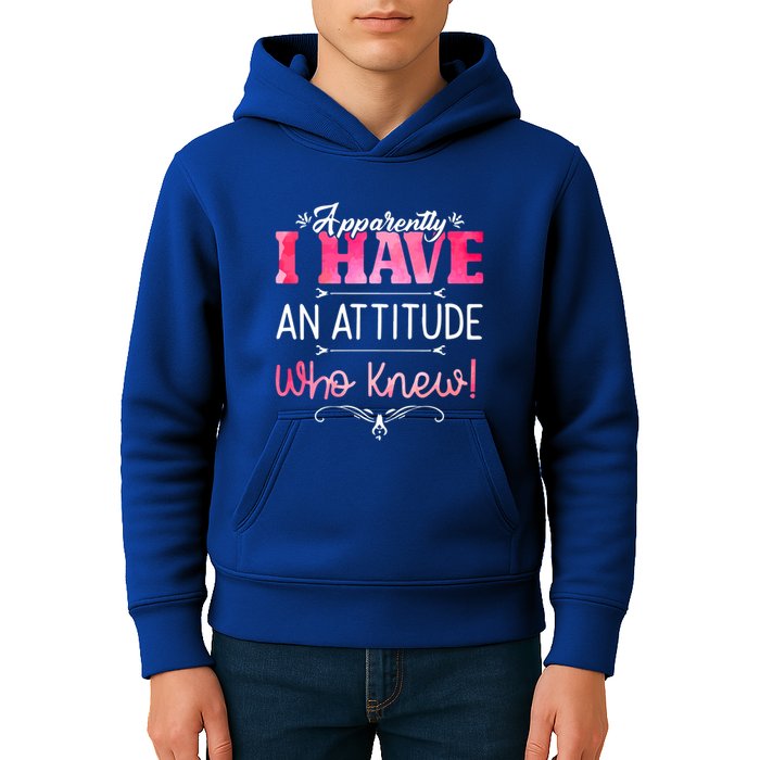 Apparently I Have An Attitude Who Knew Funny Sarcastic Gift Kids Hoodie