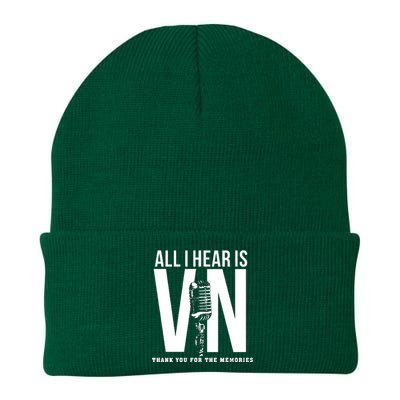 All I Hear Is Vin Scully Microphone Rest In Peace RIP Thank For The Memories Baseball Knit Cap Winter Beanie