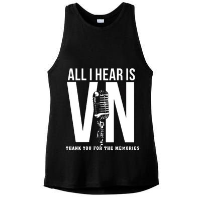 All I Hear Is Vin Scully Microphone Rest In Peace RIP Thank For The Memories Baseball Ladies PosiCharge Tri-Blend Wicking Tank