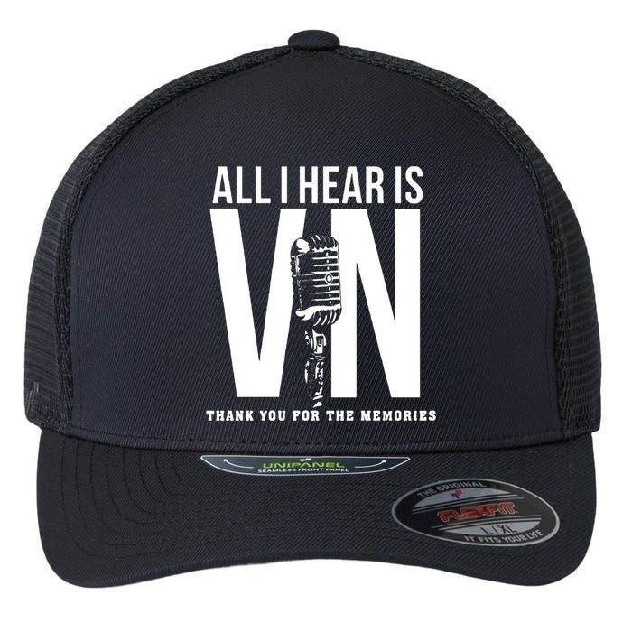 All I Hear Is Vin Scully Microphone Rest In Peace RIP Thank For The Memories Baseball Flexfit Unipanel Trucker Cap