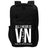 All I Hear Is Vin Scully Microphone Rest In Peace RIP Thank For The Memories Baseball Impact Tech Backpack
