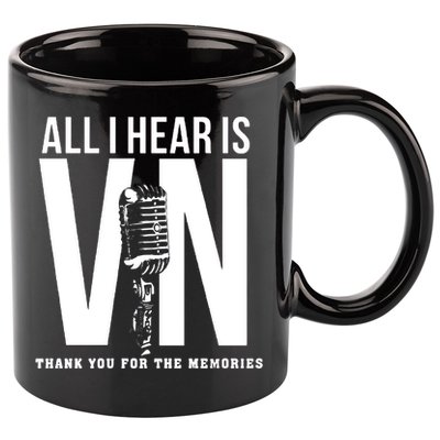 All I Hear Is Vin Scully Microphone Rest In Peace RIP Thank For The Memories Baseball 11oz C Handle Ceramic Mug