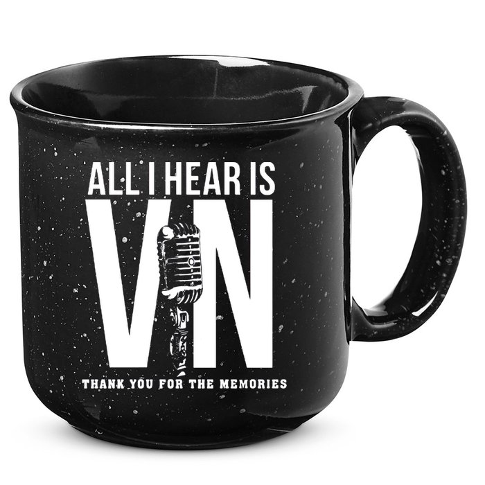 All I Hear Is Vin Scully Microphone Rest In Peace RIP Thank For The Memories Baseball 15oz Campfire Ceramic Mug