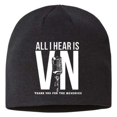 All I Hear Is Vin Scully Microphone Rest In Peace RIP Thank For The Memories Baseball Sustainable Beanie