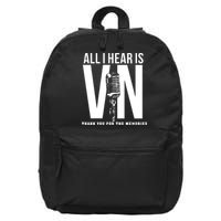 All I Hear Is Vin Scully Microphone Rest In Peace RIP Thank For The Memories Baseball 16 in Basic Backpack