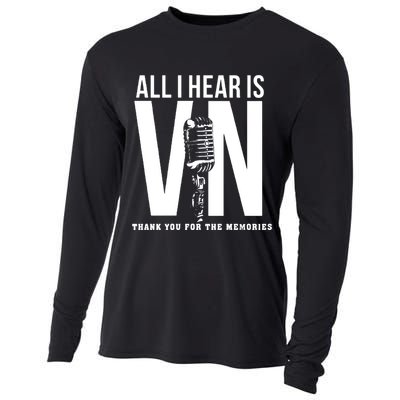 All I Hear Is Vin Scully Microphone Rest In Peace RIP Thank For The Memories Baseball Cooling Performance Long Sleeve Crew