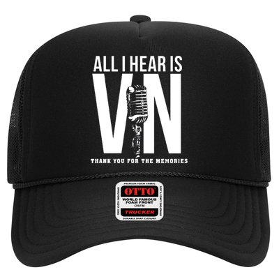 All I Hear Is Vin Scully Microphone Rest In Peace RIP Thank For The Memories Baseball Trucker Hat