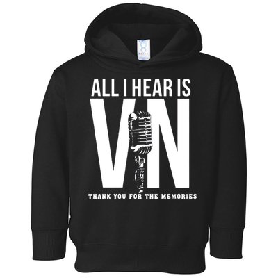 All I Hear Is Vin Scully Microphone Rest In Peace RIP Thank For The Memories Baseball Toddler Hoodie