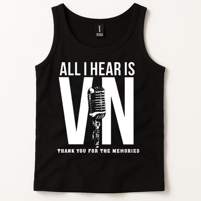 All I Hear Is Vin Scully Microphone Rest In Peace RIP Thank For The Memories Baseball Tank Top