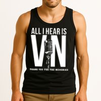 All I Hear Is Vin Scully Microphone Rest In Peace RIP Thank For The Memories Baseball Tank Top