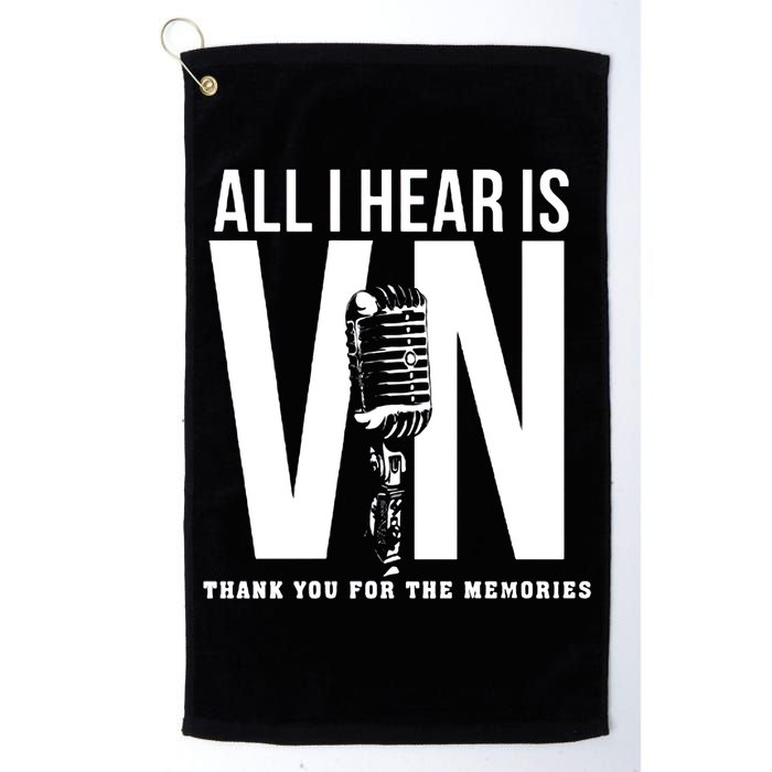 All I Hear Is Vin Scully Microphone Rest In Peace RIP Thank For The Memories Baseball Golf Towel