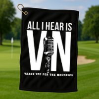 All I Hear Is Vin Scully Microphone Rest In Peace RIP Thank For The Memories Baseball Golf Towel