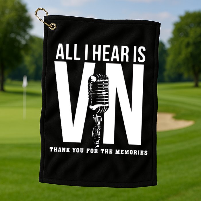 All I Hear Is Vin Scully Microphone Rest In Peace RIP Thank For The Memories Baseball Golf Towel