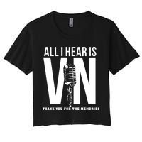 All I Hear Is Vin Scully Microphone Rest In Peace RIP Thank For The Memories Baseball Crop Top