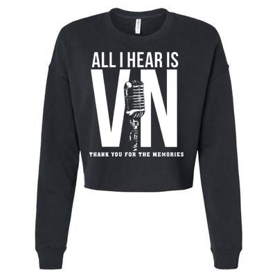 All I Hear Is Vin Scully Microphone Rest In Peace RIP Thank For The Memories Baseball Cropped Pullover Crew