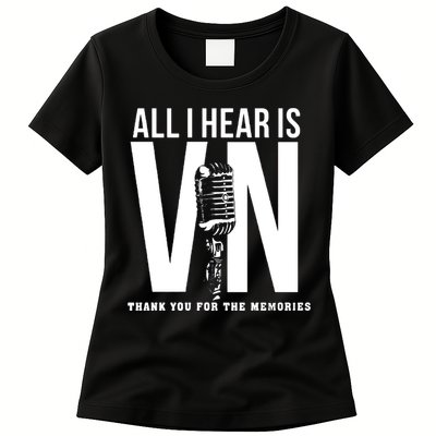 All I Hear Is Vin Scully Microphone Rest In Peace RIP Thank For The Memories Baseball Womens T-Shirt