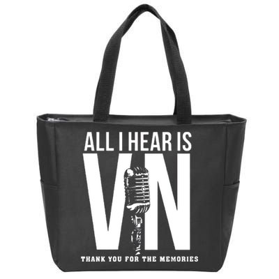 All I Hear Is Vin Scully Microphone Rest In Peace RIP Thank For The Memories Baseball Zip Tote Bag