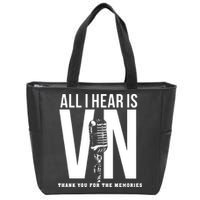 All I Hear Is Vin Scully Microphone Rest In Peace RIP Thank For The Memories Baseball Zip Tote Bag