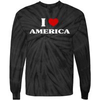 America I Heart America Souvenir I Love America Tie-Dye Long Sleeve Shirt