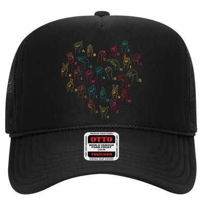 ASL ILY Heart Sign Language Interpreter Deaf ASL Teacher Trucker Hat
