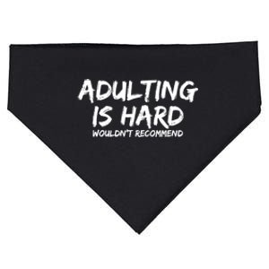 Adulting Is Hard Wouldnt Recommend Funny Sarcastic Sayings USA-Made Doggie Bandana