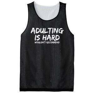 Adulting Is Hard Wouldnt Recommend Funny Sarcastic Sayings Mesh Reversible Basketball Jersey Tank